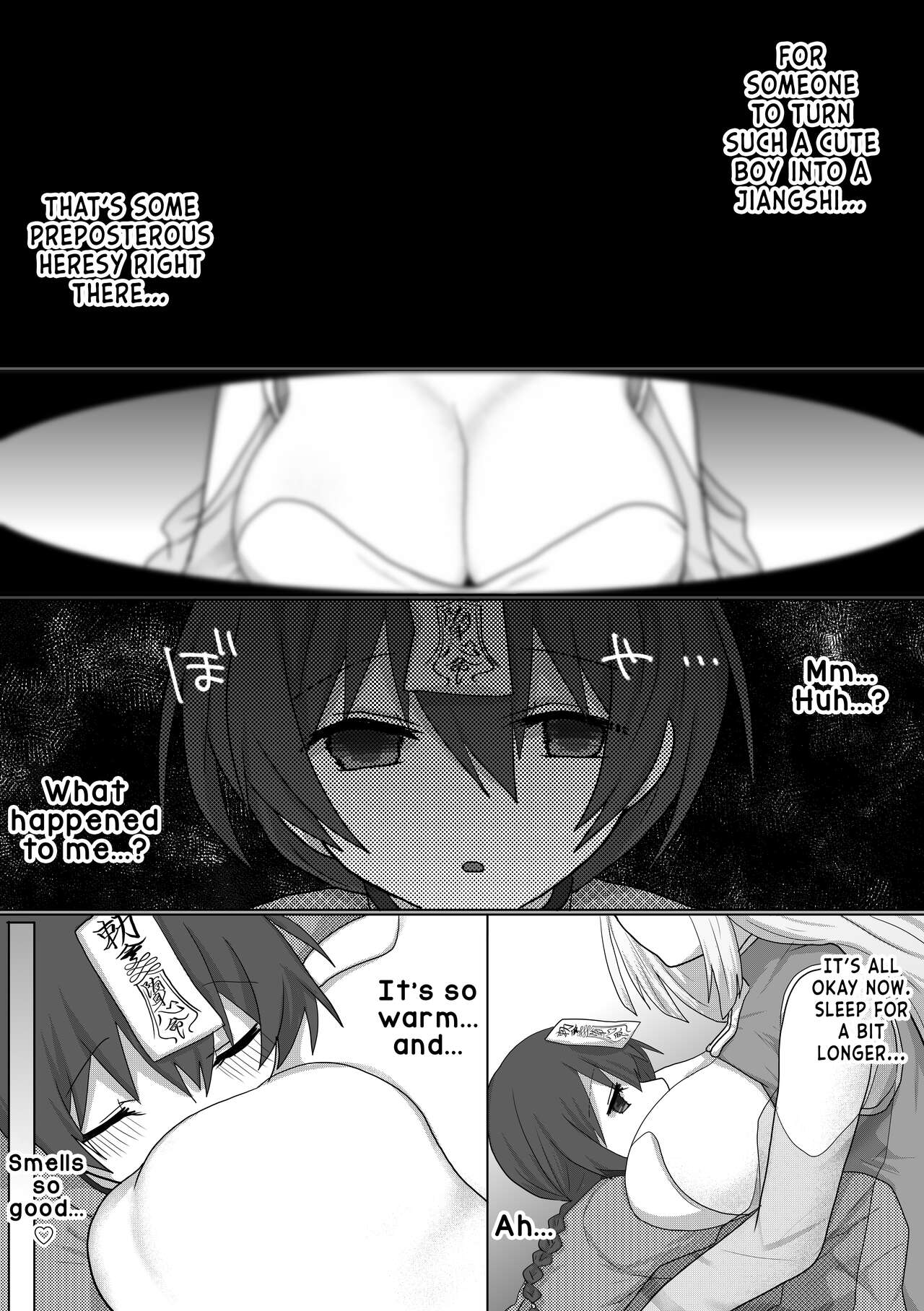 Kyuunyuu Kyonshii wa Kyou mo Doushi ni Ikasareru | The Taoist Monk Cumtinues to keep the Milk-sucking Jiangshi Alive page 4 full