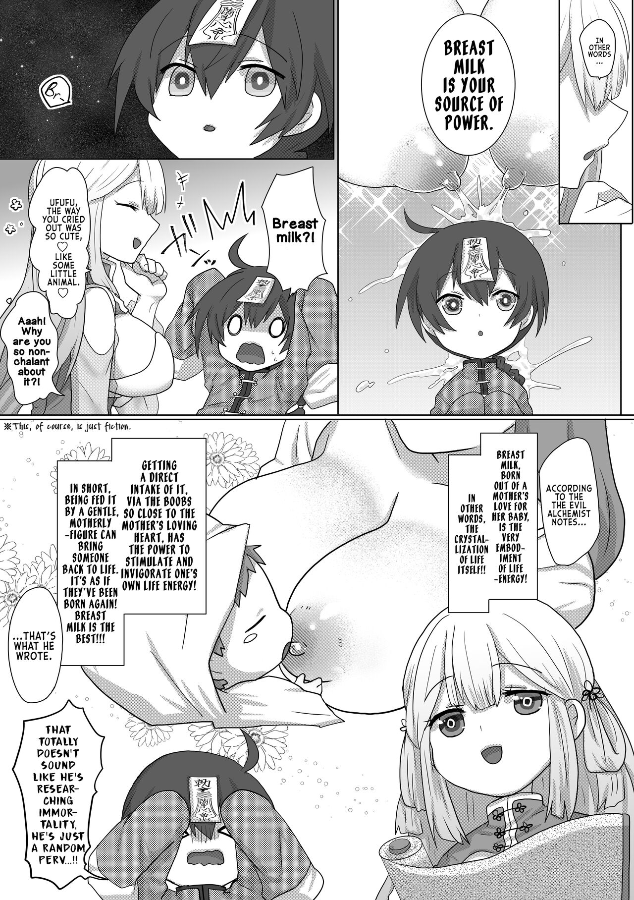 Kyuunyuu Kyonshii wa Kyou mo Doushi ni Ikasareru | The Taoist Monk Cumtinues to keep the Milk-sucking Jiangshi Alive page 7 full