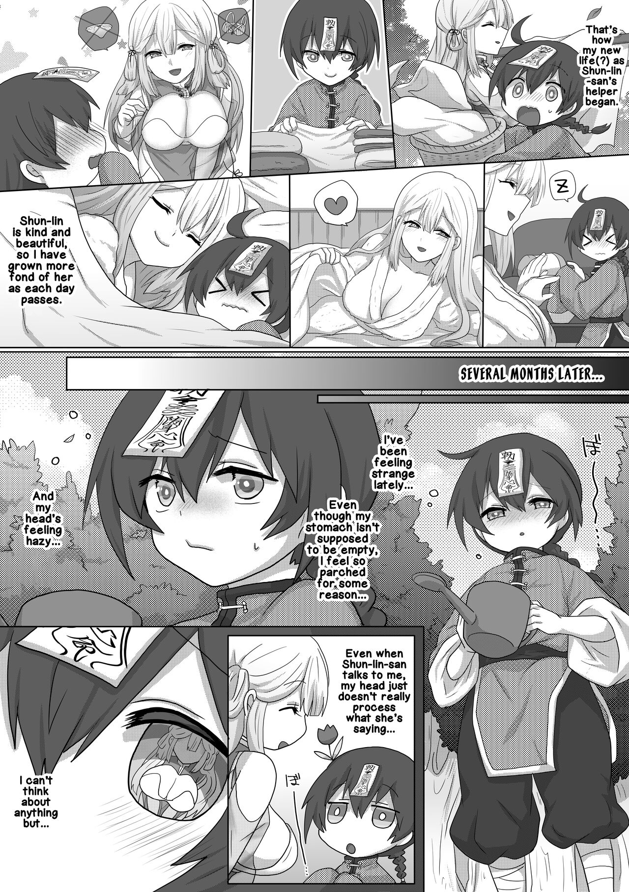 Kyuunyuu Kyonshii wa Kyou mo Doushi ni Ikasareru | The Taoist Monk Cumtinues to keep the Milk-sucking Jiangshi Alive page 9 full