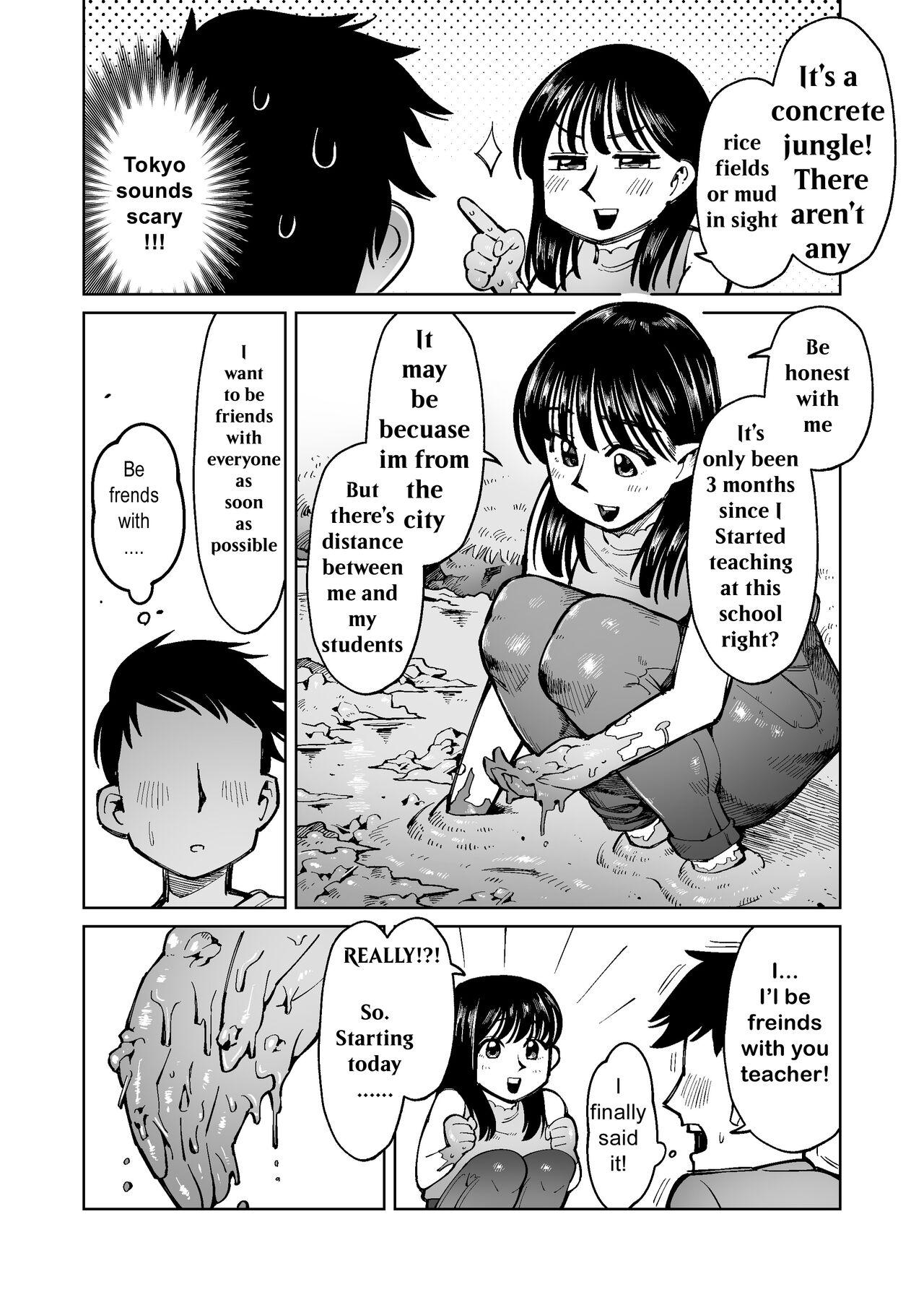 I pulled my favorite teacher into a rice field and had sex with her covered in mud! page 4 full