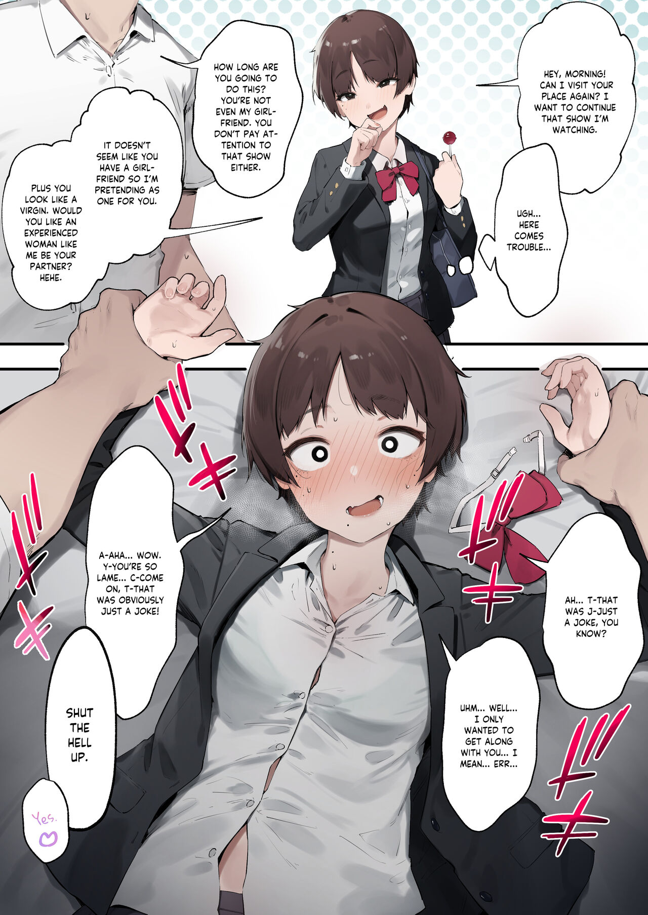 Urusai Kouhai o Oshitao Shitara Otonashiku Natta Hanashi | My Annoying Kouhai Became Docile When I Pinned Her Down page 1 full